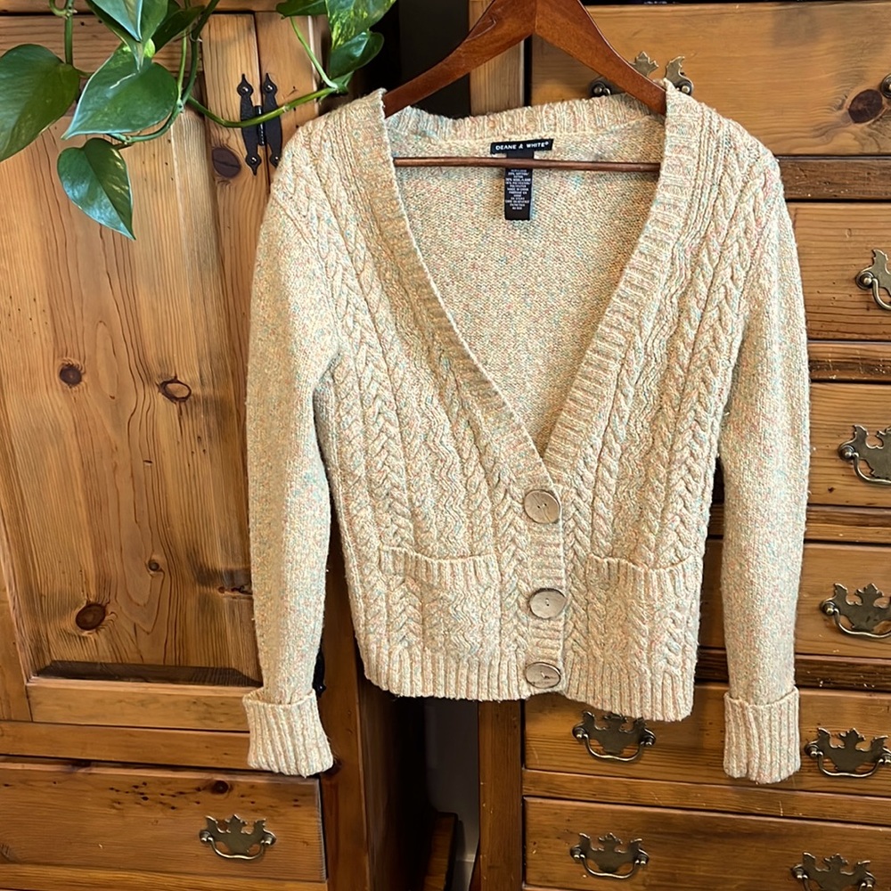 🌸Deane & White wool/cotton blend cardigan